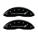 MGP 4 Caliper Covers Engraved Front & Rear With stripes/Challenger Black finish silver ch