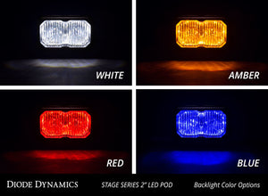 Diode Dynamics Stage Series 2 In LED Pod Pro - White Flood Flush ABL (Pair)