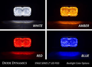 Diode Dynamics Stage Series 2 In LED Pod Pro - White Flood Flush RBL (Pair)