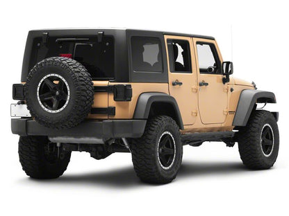Raxiom 07-18 Jeep Wrangler JK Axial Series JL Style LED Tail Lights- Black Housing- Smoked Lens