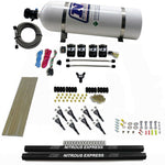 Nitrous Express Pro-Shk/Gas 4 Solenoids Nitrous Kit (200-600HP) w/Rails and 15lb Bottle