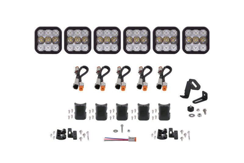 Diode Dynamics SS5 Sport Universal CrossLink 6-Pod Lightbar - White Combo