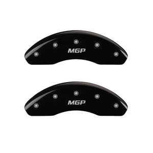 MGP Front set 2 Caliper Covers Engraved Front MGP Black finish silver ch