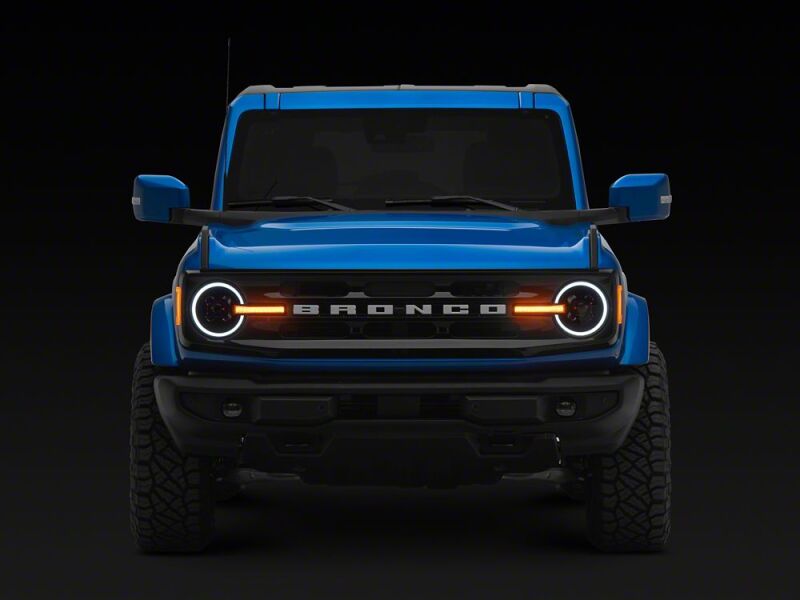 Raxiom 21-26 Ford Bronco LED Halo Headlights with White Backlight- Black Housing- Clear Lens