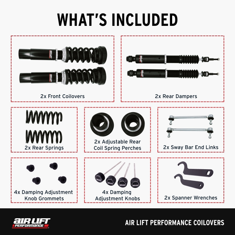Air Lift Performance 15-19 BMW 3-Series / 15-20 BMW 4-Series Coilover Kit