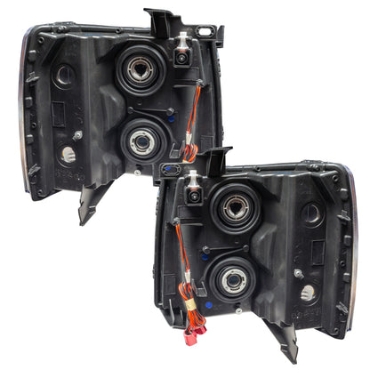 Oracle Lighting 07-13 Chevrolet Silverado Assembled Halo Headlights Round Style -Green
