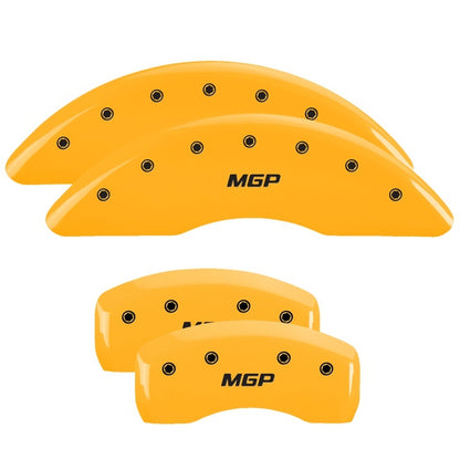 MGP 4 Caliper Covers Engraved Front & Rear Chevy racing Black finish silver ch