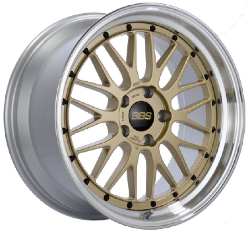 BBS LM 19x9.5 5x112 ET23 Diamond Gold Center Diamond Cut Lip Wheel 82mm PFS/Clip Required