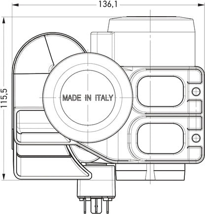 Hella Compressed Air Trumpet Horn 12V