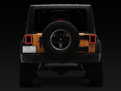 Raxiom 07-18 Jeep Wrangler JK Axial Series JL Style LED Tail Lights- Black Housing- Smoked Lens
