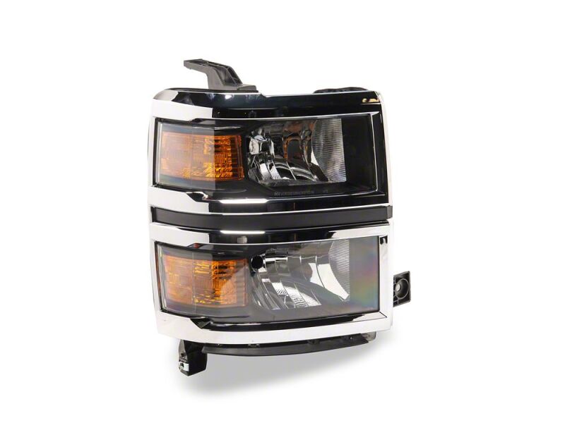 Raxiom 14-15 Chevrolet Silverado 1500 OE Style Headlights/ Chrome Trim- Black - Clear Lens