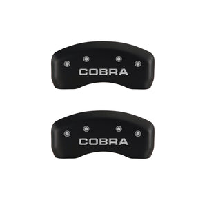 MGP 4 Caliper Covers Engraved Front & Rear Cobra Red finish silver ch