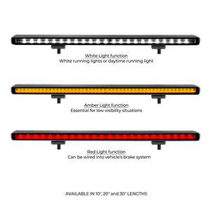 Go Rhino Xplor Flash Series Sgl Multi Function LED Light Bar (Track Mount) 10in. - Blk