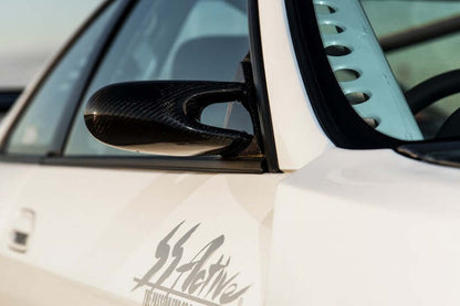 GReddy Nissan R34 Skyline Garage Active Group A Type Dry Carbon Side Mirrors - Set