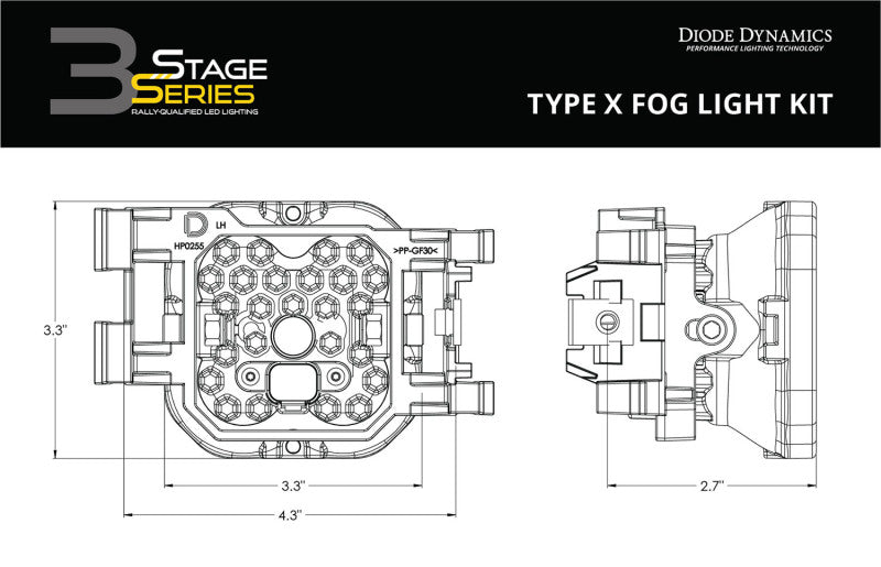 Diode Dynamics SS3 Pro Type X Kit ABL - White SAE Fog