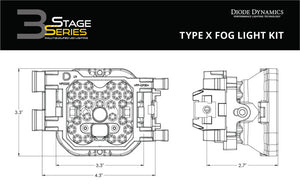 Diode Dynamics SS3 Max Type X Kit ABL - Yellow SAE Fog