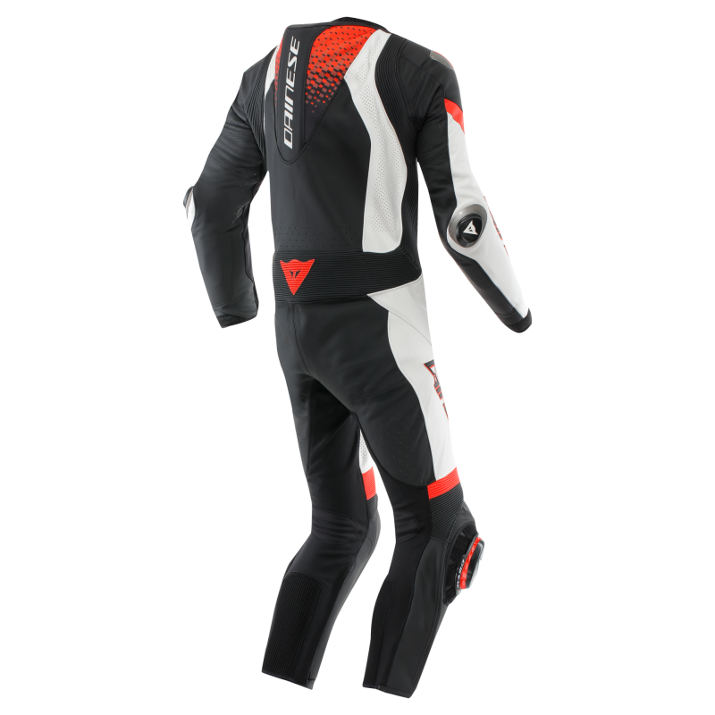 Dainese Laguna Seca 6 1PC Leather Suit Perforated Black/White/Red Fluorescent Size - 56