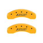 MGP 4 Caliper Covers Engraved Front Gen 5/Camaro Engraved Rear Gen 5/SS Yellow finish black ch