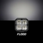 XK Glow XKchrome 20w LED Cube Light w/ RGB Accent Light Kit w/ Controller- Flood Beam 2pc