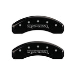 MGP 4 Caliper Covers Engraved Front & Rear Raptor Black finish silver ch