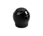 Momo Nero Shift Knob - Black Leather, Black Chrome Insert, with Reverse Lockout