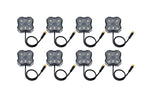 Diode Dynamics Stage Series SXS Rock Light Installer Kit - RGBW M8 w/Controller (8-pack)