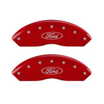 MGP 4 Caliper Covers Engraved Front & Rear Oval logo/Ford Red finish silver ch