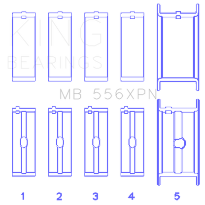 King Engine Bearings Chevrolet 369-502 Gen IV/ V/ VI - (Size .020) Main Bearing Set