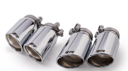 Remus 2014 BMW X4 F26 84mm Angled/Angled Rolled Edge Chrome Tail Pipe Set (Quad Tips)