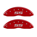 MGP 4 Caliper Covers Engraved Front & Rear Monte Carlo style/SS Red finish silver ch