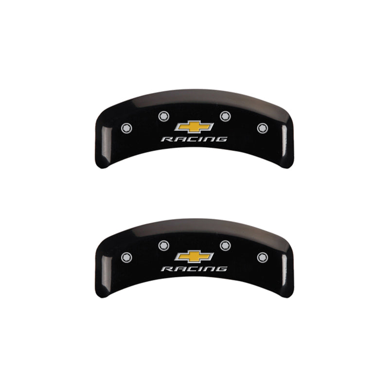 MGP 4 Caliper Covers Engraved F & R Chevy Racing Black Finish Silver Char 1988 Chevrolet Corvette