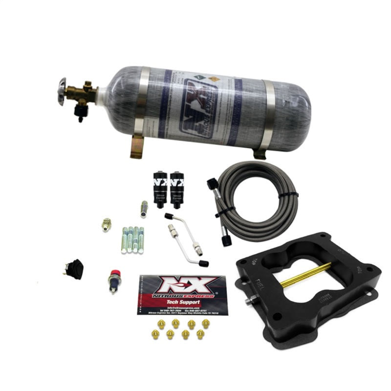 Nitrous Express Q-Jet/Holley Spread Bore Hitman Nitrous Kit (100-150-200HP) w/Composite Bottle