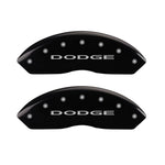 MGP 4 Caliper Covers Engraved Front & Rear With out stripes/Dodge Black finish silver ch