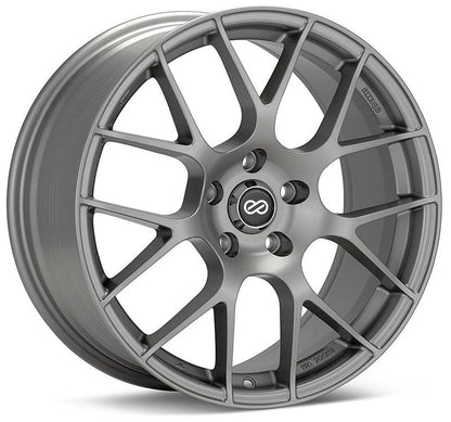 Enkei Raijin 19x8 42mm Inset 5x120 Bolt Pattern 72.6 Hub Bore Hyper Silver Wheel