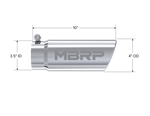 MBRP Universal Tip 4in O.D. Angled Rolled End 3 inlet 10 length