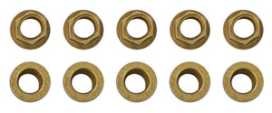 Moroso 1/4in-28 Zinc Flange Nut w/ Washer Face  - 10 Pack