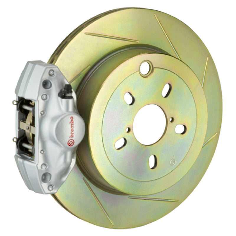 Brembo 12-16 FRS Exc w/ Elec Park Brake Rr GT BBK 2 Pis Cast 2pc 316 x20 1pc Rtr Slot Type1-Silver