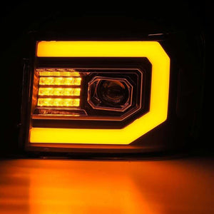 AlphaRex 07-13 GMC Sierra 1500 (No Clsc) LUXX-Series LED Proj HL Jet Blk w/Actv Lgt & Seq.Sig / DRL