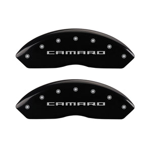 MGP 4 Caliper Covers Engraved Front & Rear Gen 5/Camaro Black finish silver ch