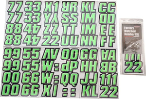 Hardline Snowmobile Lettering Registration Kit 2 in. - 500 Kiwi Green/Black