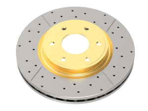 DBA 86-92 Mazda RX7 Rear Gold Cross-Drilled & Slotted Street Series Rotor