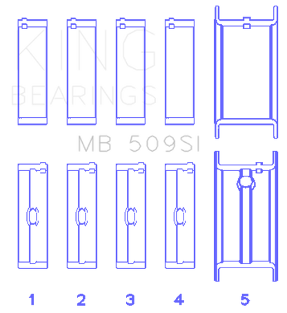 King Engine Bearings Chevrolet 400 Crankshaft Main Bearing Set (Set of 5)