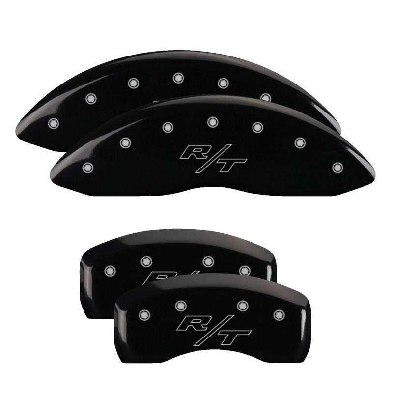 MGP 4 Caliper Covers Engraved Front & Rear MGP Black finish silver ch