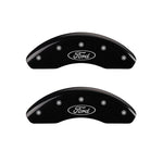 MGP Front set 2 Caliper Covers Engraved Front Oval logo/Ford Black finish silver ch