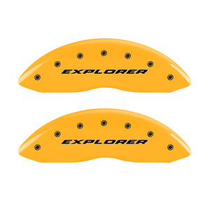 MGP 4 Caliper Covers Engraved Front & Rear Explorer Yellow finish black ch