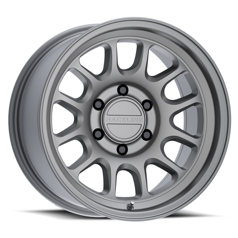 Raceline 958T Rogue 17x9in / 5X127 BP / -12mm Offset / 78.1mm Bore - Matte Titanium