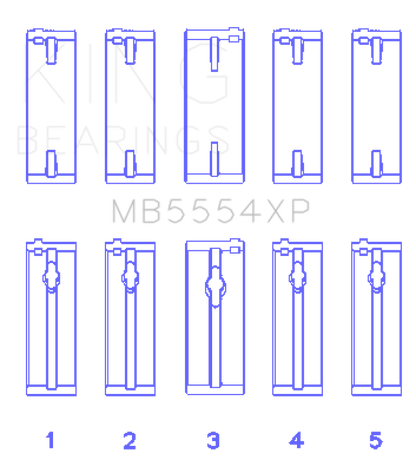King Engine Bearings Toyota 3SGTE (Size 0.25mm) Performance Main Bearing Set