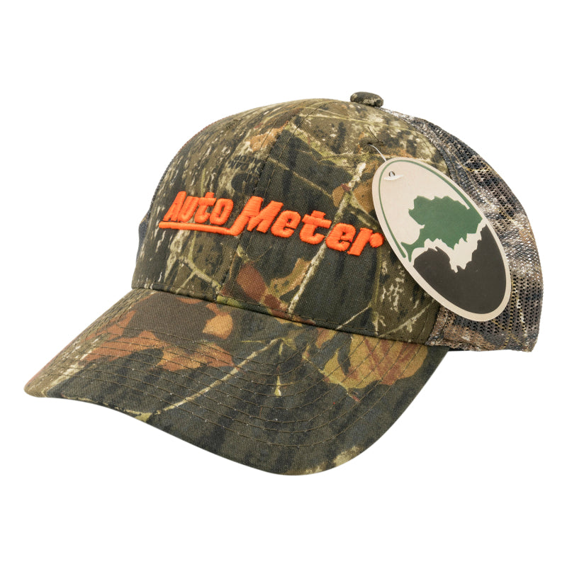 Autometer Hat Mesh Black w/ Velcro Hunting Camo Blaze Orange