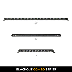 Go Rhino Xplor Blackout Combo Series Sgl Row LED Light Bar w/Amber (Side/Track Mount) 20.5in. - Blk