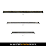 Go Rhino Xplor Blackout Combo Series Sgl Row LED Light Bar w/Amber (Side/Track Mount) 39.5in. - Blk